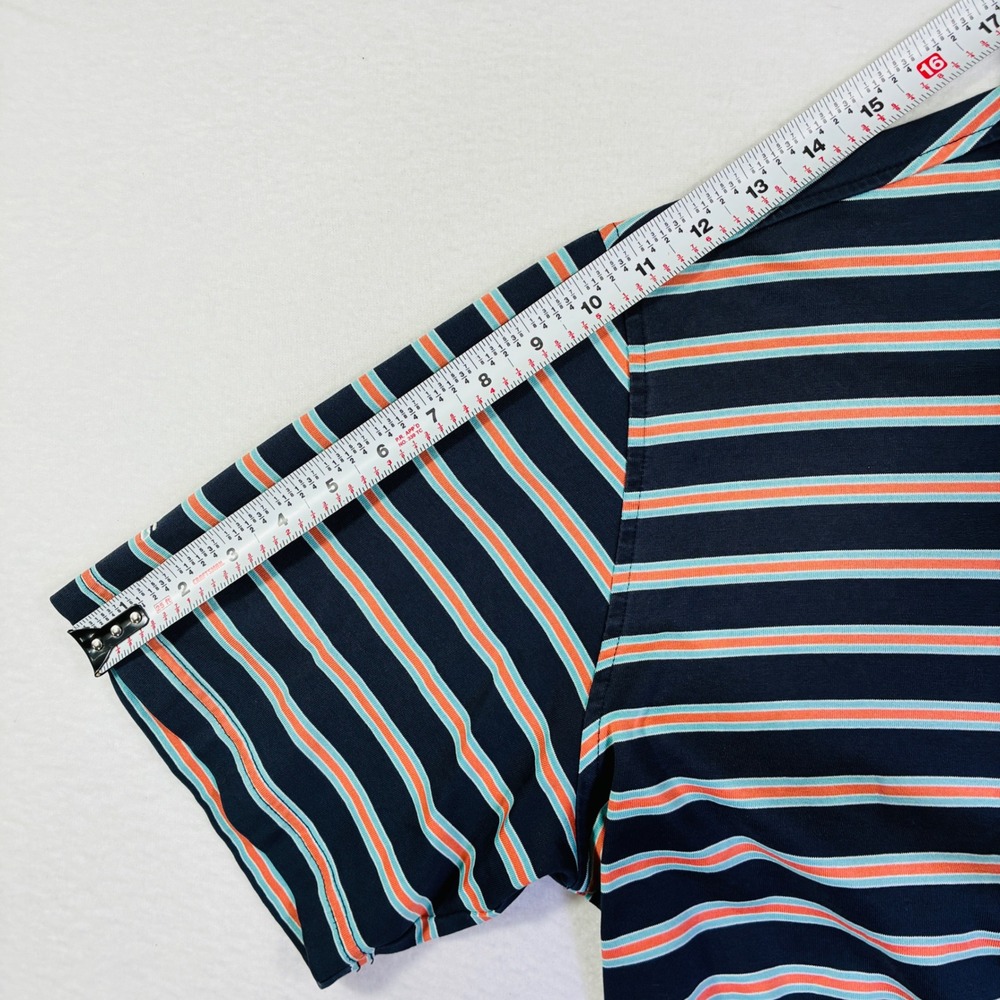 Ping Golf Polo Shirt Mens XL Navy Blue Orange Striped Short Sleeve Performance - Picture 7 of 9